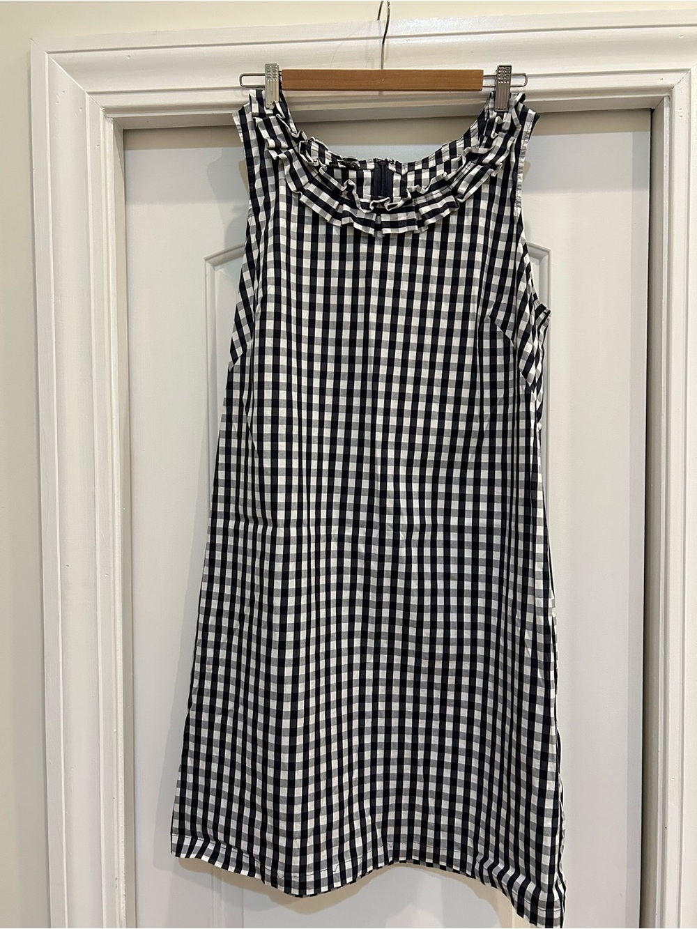 Talbots Black and White Gingham Sleeveless Dress